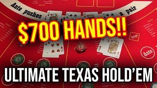 INSANE MAX BET RUN!!! BLIND $700 BETS!!! ULTIMATE TEXAS HOLD’EM POKER!!! Oct 2nd 2022