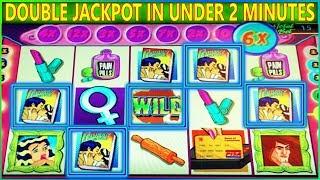 DOUBLE JACKPOT IN UNDER 2 MINUTES  MAX ACTION HIGH LIMIT SLOT MACHINE POKIES