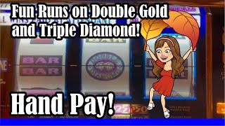 SAVED by Cherries! Handpay Jackpot! Nice Runs on Old School Triple Diamond and Double Gold Slots!