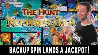 JACKPOT on a BACKUP SPIN  RED SCREENS Hunt for Neptune's GOLD  Ho-Chunk Gaming Madison #ad