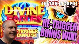 $20 SPINS / RE-TRIGGER BONUS JACKPOT on DIVINE EAGLES  | The Big Jackpot