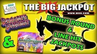 **BONUS ROUND** & LINE HIT JACKPOTS on DRAGON'S DOMINION & SNAPDRAGON | The Big Jackpot
