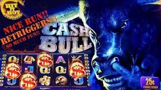 New Slot! Cash Bull Nice Run! Retriggers! Slot win! at San Manuel Casino