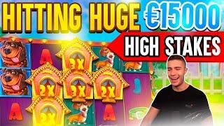 15000€ WIN ON THE DOG HOUSE - HIGH STAKES  HUGE WIN ON PRAGMATIC PLAY ONLINE SLOT MACHINE
