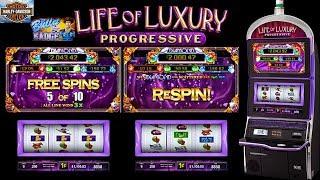 LIFE OF LUXURY 3-REEL FREE SPINS AND PROGRESSIVE HIT
