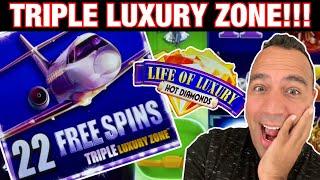 MAX BET Rare Triple Luxury Zone on Life of Luxury!! | $25 Bet High Limit Lightning Link!