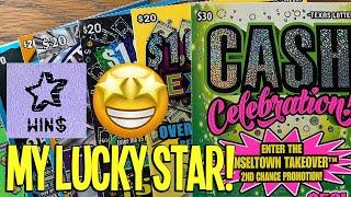 MY LUCKY STAR  Playing $180 TEXAS LOTTERY Scratch Offs