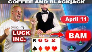 THE $110,000 BLACKJACK RUN CONTINUES -  Coffee and Blackjack April 11
