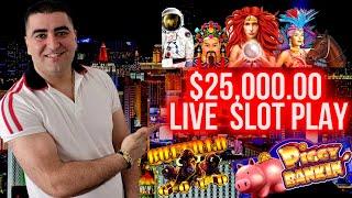 $25,000 Live Casino Play & JACKPOTS | High Limit Slot Machines !