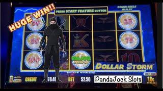 The best way to start a bonus! HUGE win on Dollar Storm, Ninja Moon