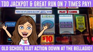 Old School High Limit Slot Machines  TRIPLE DOUBLE DIAMOND JACKPOT  GREAT RUN ON 7 TIMES PAY