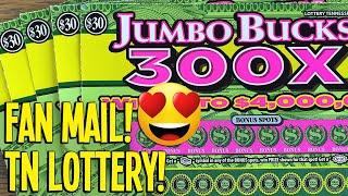FIXIN FAMILY FAN MAIL WINNERS!  5X $30 Jumbo Bucks 300X  Tennessee Lottery Scratch Offs