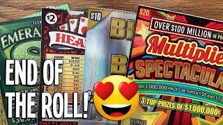 WINS!  $20 MULTIPLIER SPECTACULAR  END OF THE "HEARTS" ROLL  + MORE!  TX Lottery Scratch Offs
