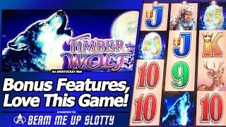 Timber Wolf Slot - Multiple Bonus Features, 5 Owl Trigger, 5 Wolves Big Win!