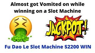 Only in NJ, a Slot Machine Player came this close to being Vomited on. Still won $2200 Jackpot