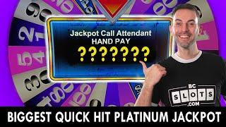 My BIGGEST  Quick Hit  Platinum JACKPOT from the Casino!