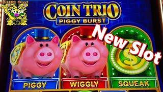 NEW SLOT ! ANOTHER POT GAMECOIN TRIO Piggy Burst Slot (Aristocrat) $125 Free Play栗スロ Yaamava'