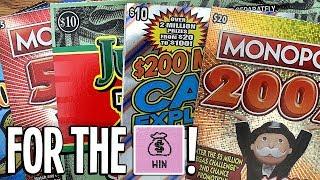 FOR THE WIN!  $20 MONOPOLY 200X, $10 JUMBO BUCKS ️ HEARTS!  $80 TX Lottery Scratch Offs