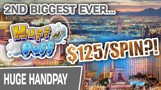 $125/SPIN?! My 2ND BIGGEST Huff N Puff HANDPAY JACKPOT Ever  At Cosmo LAS VEGAS