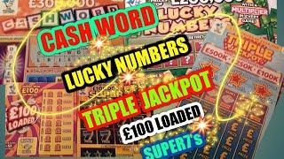 •Scratchcards•CASH WORD•TRIPLE JACKPOT•LUCKY NUMBERS•£100 LOADED•SUPER7s•&...Jordan Vs,,?••