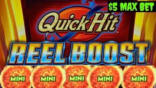 Quick Hit Reel Boost - Triple Blazing 7s Max Bet Live Play