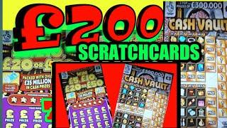 £200 SCRATCHCARDS.CASH VAULT.5X..50X CASH..WIN ALL.SPIN £100