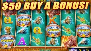 I CAN'T STOP BUYING $50 BONUES ON RAGING RHINO DELUXE!  LIVE PLAY  BIG WINS!  VEGAS 2020