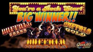 BUFFALO! GRAND & GOLD Slot Bonuses BIG WINNER!!!