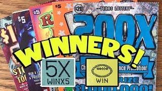 WINS!!  $20 200X, Hit $250,000, Houston Texans  + MORE!  $95 in TEXAS LOTTERY Scratch Off Tickets