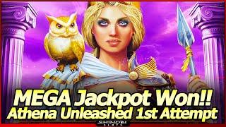 Athena Unleashed Slot - MEGA Jackpot Won!  Awesome First Attempt with Features and Free Spins Bonus!