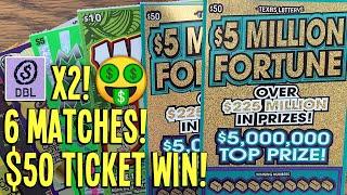 $100 vs $100! DOUBLE 's + 6 Matches + $50 Ticket WIN!  $200 TEXAS Lottery Scratch Offs