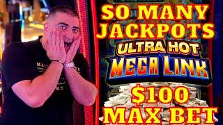 $100 Max Bet JACKPOTS On ULTRA HOT  Mega Link Slot Machine