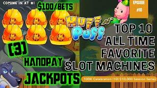 HIGH LIMIT Lock It Link Huff N' Puff (3) HANDPAY JACKPOTS  $100 Bonus Round Slot Machine NICE WIN