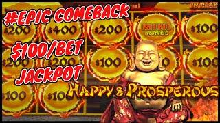 HANDPAY JACKPOT Dragon Link Happy & Prosperous HIGH LIMIT $100 Bonus Round Slot Casino EPIC COMEBACK