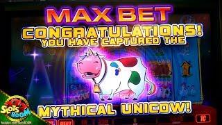 Handpay Jackpot Bonus !!! MAX BET UNICOW !!!! Invaders Return from the Planet Moolah 1c WMS Slot