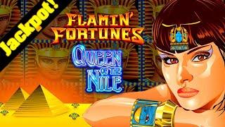 New Queen of the Nile Flamin' Fortunes Slot Machine!  JACKPOT HAND PAY!