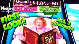 •FIRST LOOK!!• Betty White's Tall Tales Slot Machine - ALL 3 BONUSES! •