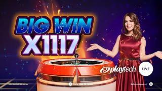 Fiery big win X1,117 multiplier on Mega Fire Blaze Roulette Live