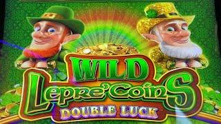 NEW WILD LEPRE' COINS !!WILD LEPRE' COINS DOUBLE LUCK Slot (Aristocrat)Slot Play $3.60 Bet栗スロ