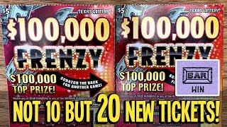**NEW TICKET WINS!** $100 in $100,000 Frenzy  TEXAS LOTTERY Scratch Off Tickets