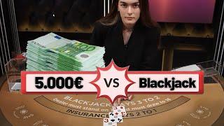 Live Blackjack vs. 5000€ - Hohe Einsätze & Sidebets!