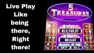 HUGE Free Game Bonus WIN --5 Treasures- FREE GAMES MAX BET