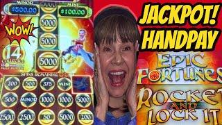 New! Handpay Jackpot! Epic Fortunes-Rocket and Lock It!