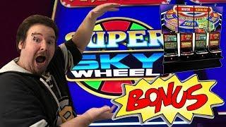 Crazy Money Super Sky Wheel live play BONUS at max bet Slot Machine