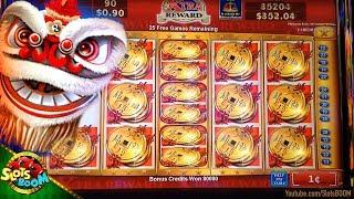 Lion Festival HUGE BONUS Over $1000 !!! 1c Konami Slot - Xtra Reward - in Casino
