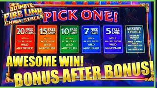 HIGH LIMIT Ultimate Fire Link China Street NICE WINNING SESSION (3) $20 Bonus Rounds Slot Machine