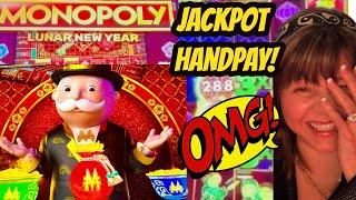 RARE Triple Bonus MEGA! JACKPOT HANDPAY-Monopoly Lunar New Year!