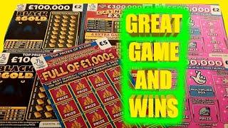 SUPER SCRATCHCARD GAME..CASHWORD EXTRA..FULL £1,000s..BLACK GOLD..£500,000 PINK.HOT MONEY.