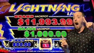 Maxed out $1000 Major! HIGH STAKES Lightning Link Slot Machine Live Play