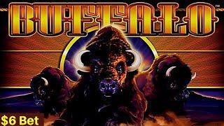 Original Buffalo Slot Machine $6 Bet Bonuses Won | Live Slot Play w/NG Slot